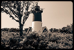 Nauset Lighthouse on Cape Cod - Sepia Tone
